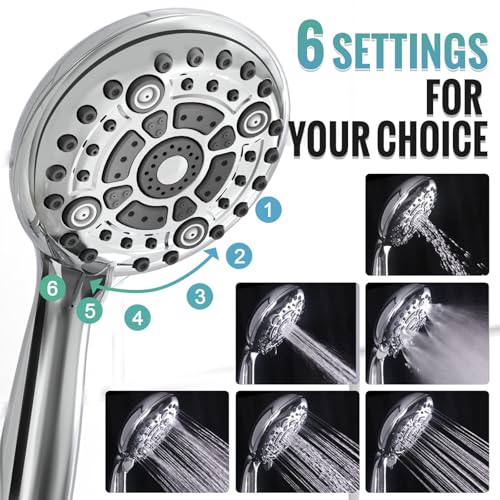 Image of SR SUN RISE Shower Faucet - 12 Inch Multifunctional High Pressure Shower Head System with Handheld Shower Head Fixtures - Valve Included - Polished Chrome