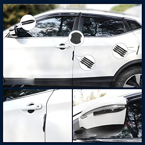 Image of Anti-Scratch Protector Trim,Carbon Fiber Emblem Door Open Rearview Mirror Shell Protector Side Mark Stickers Decals Badge Labeling Sports Decoration Lossless Installtion Accessories 6 Packs