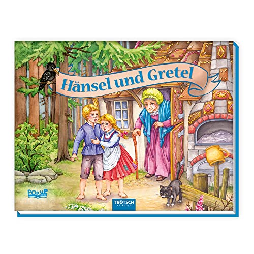 TRÖTSCH - Mini-Pop-up-Buch 'Hänsel und Gretel' | Handliches Märchenbuch mit aufklappbaren 3D-Szenen: Liebevoll illustriertes Kinderbuch zum Vorlesen, ideal als kleines Mitbringsel | Ab 3 Jahren
