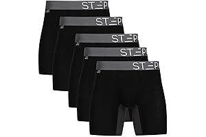 STEP ONE Mens Underwear Boxer Briefs for Men 5-Pack- Moisture Wicking