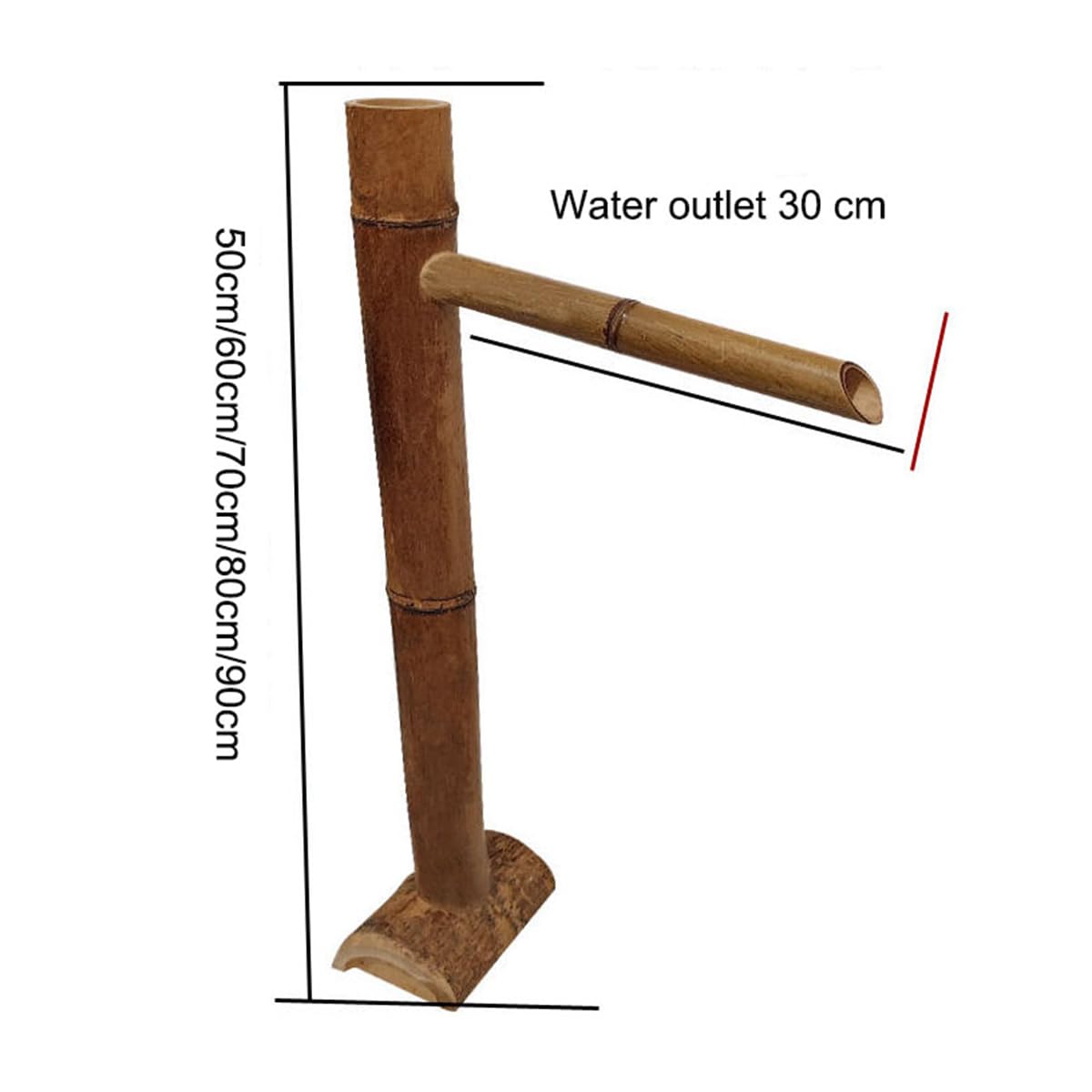 80Cm, Bambusowa Fontanna Solarna Z Pompą, Feng Shui Zen Fontanna Wodna Z Tratwą Bambusową I Chochlami Bambusowymi, Dekoracja Ogrodowa, Do Użytku Wewnątrz I Na Zewnątrz Na(50cm)