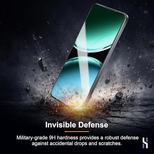 Image of Tempered Glass for OnePlus Nord 4 (6.74 Inch) Military Grade 9H Screen Guard, Anti-Scratch, Shatterproof, Edge-to-Edge Full Coverage - Black Border