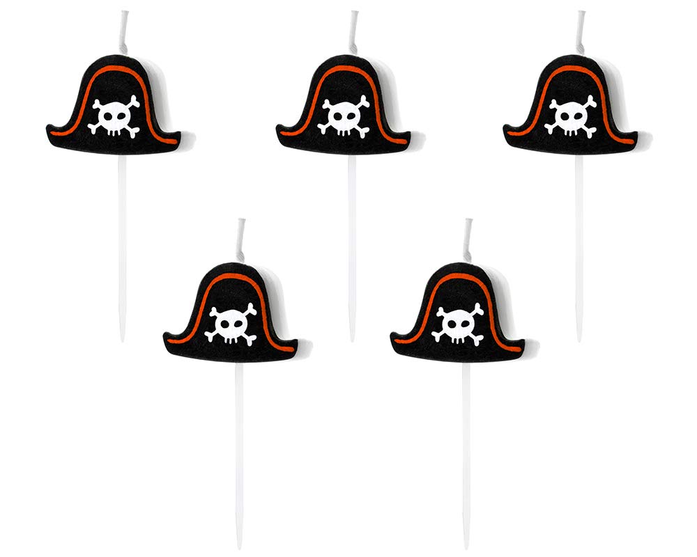 'Pack of 5 Birthday Candles Pirate Height 2 cm Cake Candles Cake Decorations