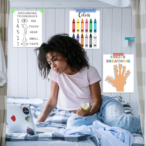 arricraft 1 Pc Grounding Technique Mental Health Poster, 5 Senses Therapy Office Decor, Unframed, 20.5x25.4cm - Image 4