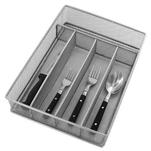 Copco 2555-7873 Mesh 5-Part In-Drawer Cutlery Organizer, Silver, Large #TOP1