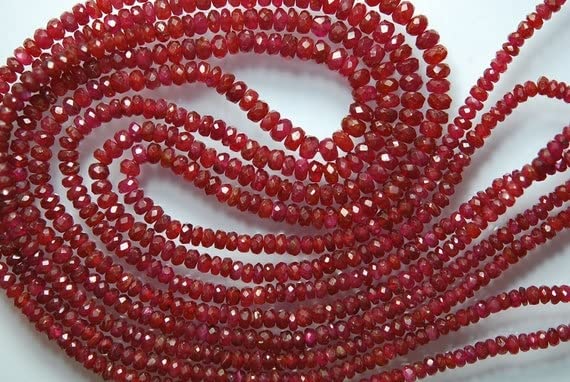 Rubis facettés naturels LKBEADS à porter au quotidien avec un fermoir en argent massif