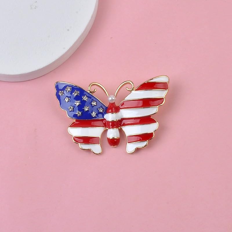 Image of USA Flag Brooch Pin Souvenir for United States of 2026 Veteran's Day Pin Patriotic Accessories Independence Day Decor Gifts for Sister