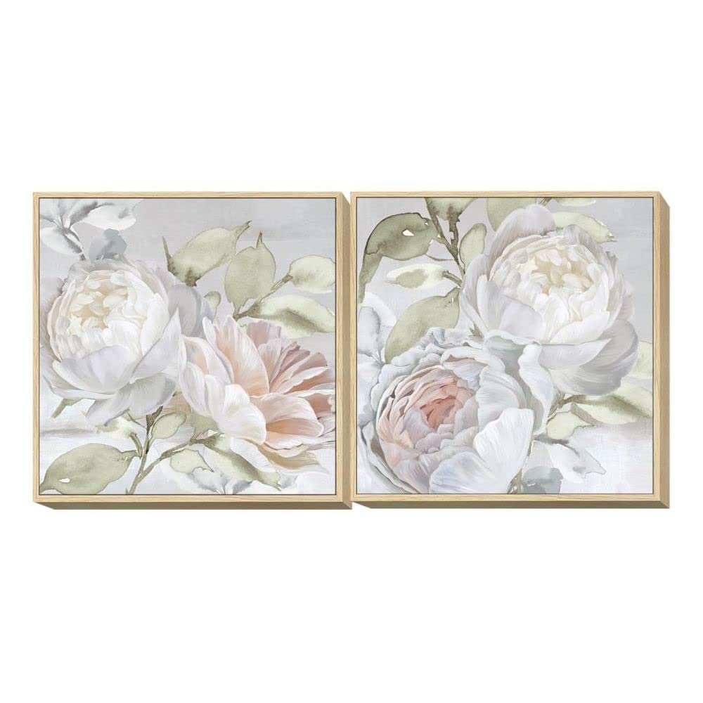 Tableau Fleurs DKD Home Decor 80x80 cm lot de 2 toiles pour decoration murale salon