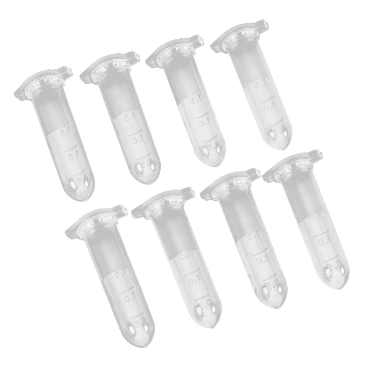 1000stücke Pack Zentrifugenröhrchen mit Rundboden und Elastischem Deckel Transparent mit Skala für Laborproben Lebensmittel und Bastelbedarf
