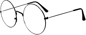 Óculos Redondo Armação Trend Hp Unissex Com Lente Sem Grau (All Black)