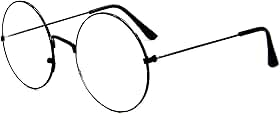 Óculos Redondo Armação Trend Hp Unissex Com Lente Sem Grau (All Black)