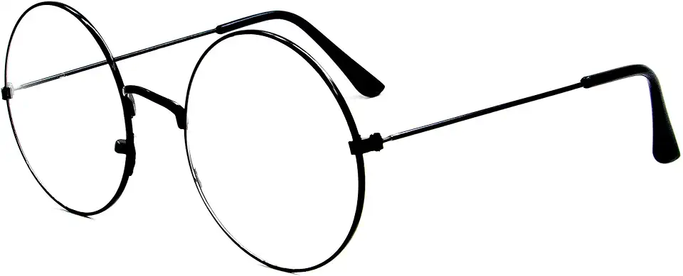 Óculos Redondo Armação Trend Hp Unissex Com Lente Sem Grau (All Black)