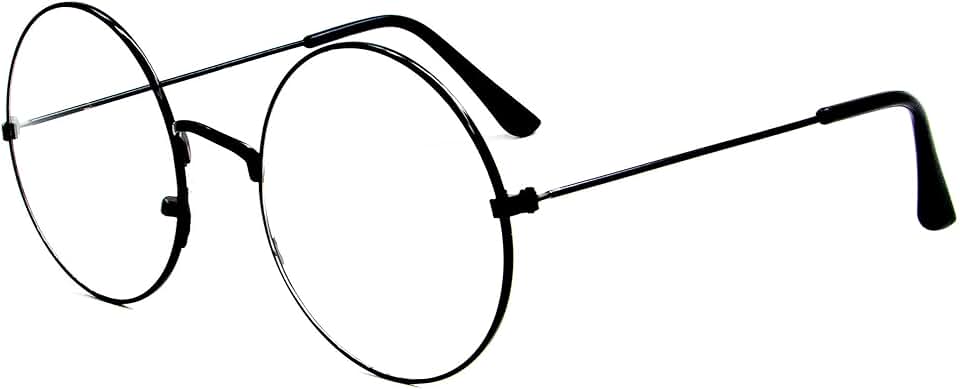 Óculos Redondo Armação Trend Hp Unissex Com Lente Sem Grau (All Black)