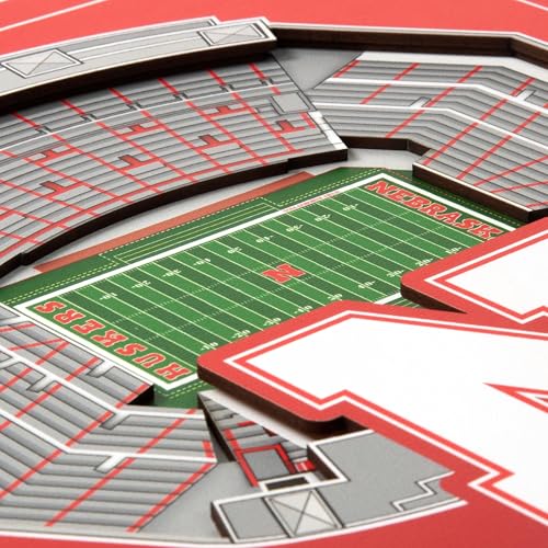 Image of YouTheFan Officially-licensed NCAA Stadium Series 3D Wall Art - multi-layer team stadium replica, detailed sports fan gift, indoor decor