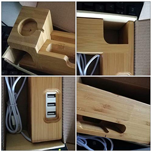 VILLCASE Suporte para Telefone de Madeira Suporte para Dock de Carregamento de Mesa Relógio para Est