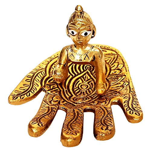 Statue en métal Krishna de Purpledip, sculpture artisanale d'Inde