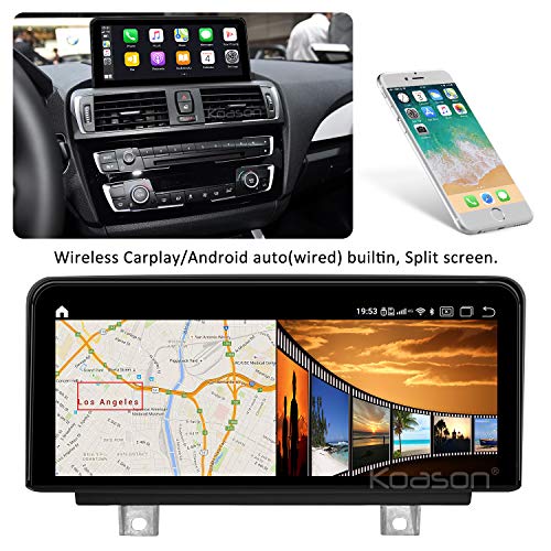 Koason 10.25inch Android12 Monitor de Pantalla de actualización CarPlay GPS Navigation para 1 2 Series F20/ F21/F23 NBT