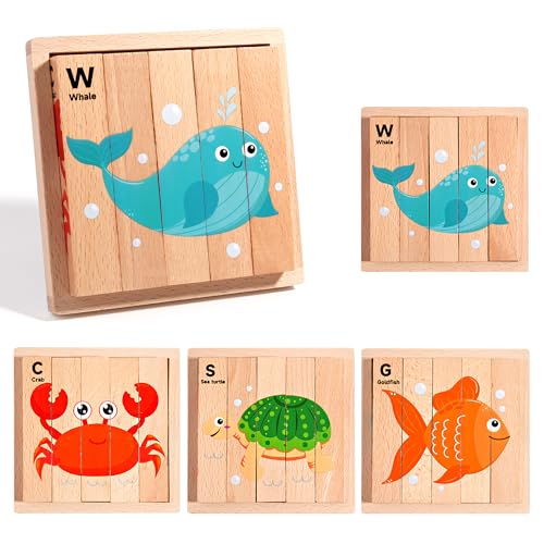 4 in 1 Montessori Wooden Puzzle Toy for Toddlers Ages