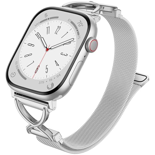 Dirrelo Stainless Steel Band Compatible with iWatch Bands Women 40mm 41mm 42mm 38mm 44mm 45mm,Slim...
