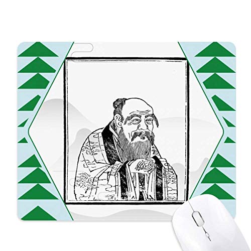 Tapis de souris Lao Tzu taoïsme en caoutchouc pour soulager le poignet avec style chinois