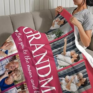 Grandma blanket personalized gifts mothers day best grandma blanket from grandkids customized blankets with photos custom picture blankets throw grandparents mothers day birthday gifts  urban country home decor