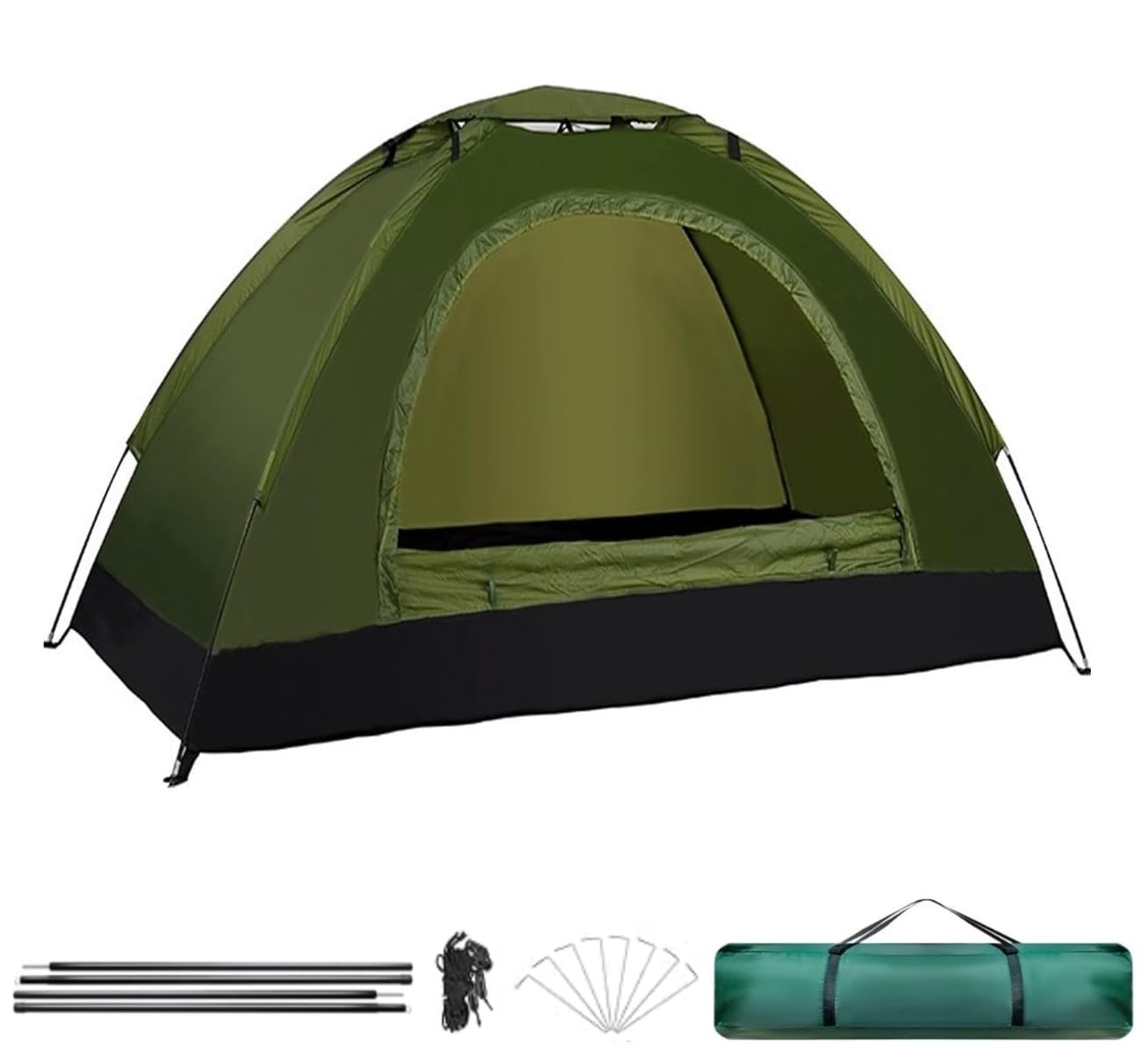 Tienda de Campaña Tipo iglu Impermeable Acampar, Camping, Carpa Verde con Bolsa de Transporte