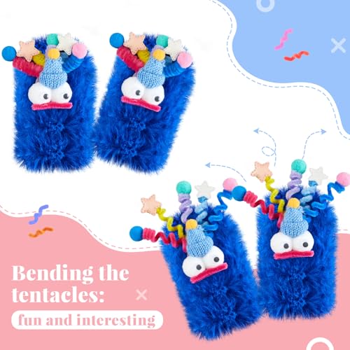 2 Pairs Coral Velvet Cartoon Monster Socks 3D Novelty Face Fuzzy Socks Thick Socks Winter Funny Warm Socks Cute Floor Socks for Women Men Couple Boyfriend Christmas Halloween Gifts4