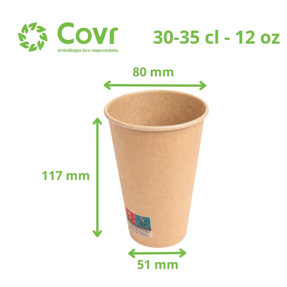 COVR Bicchieri in Carta Kraft (33cl - 12oz / 1000 unità)