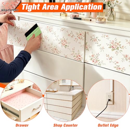 Image of WRAPXPERT Wallpaper Tools, Wallpaper Kit Smoothing Tools for Peel and Stick, Wallpaper Installation Kits for Wallpaper Hanging, Contact Paper, Bathroom, Vinyl Backsplash Tile, Window Film Applying