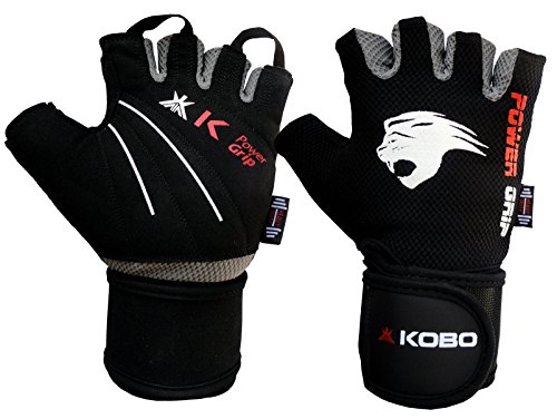 Kobo Weight Lifting Fitness Gym Gloves with Wrist Support