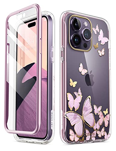 Image of i-Blason Cosmo Series for iPhone 14 Pro Case 6.1 inch (2022 Release), Slim Full-Body Stylish Protective Case with Built-in Screen Protector (Purplefly)