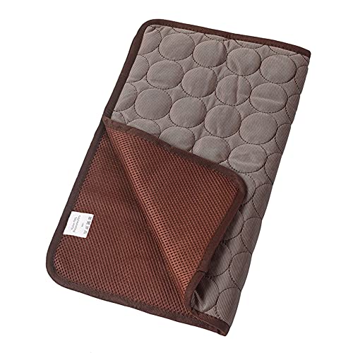 ひんやり ペット用シーツ 冷感 シーツ メッシュ 夏用 ペット用 冷感シーツ おしっこマット 犬 猫 ペット 接触冷感シーツ マット 寝具 冷感敷きパッド 防水 速乾 消臭 滑り止め 介護 丸ごと洗える 繰り返し利用可能 (M,ブラウン)