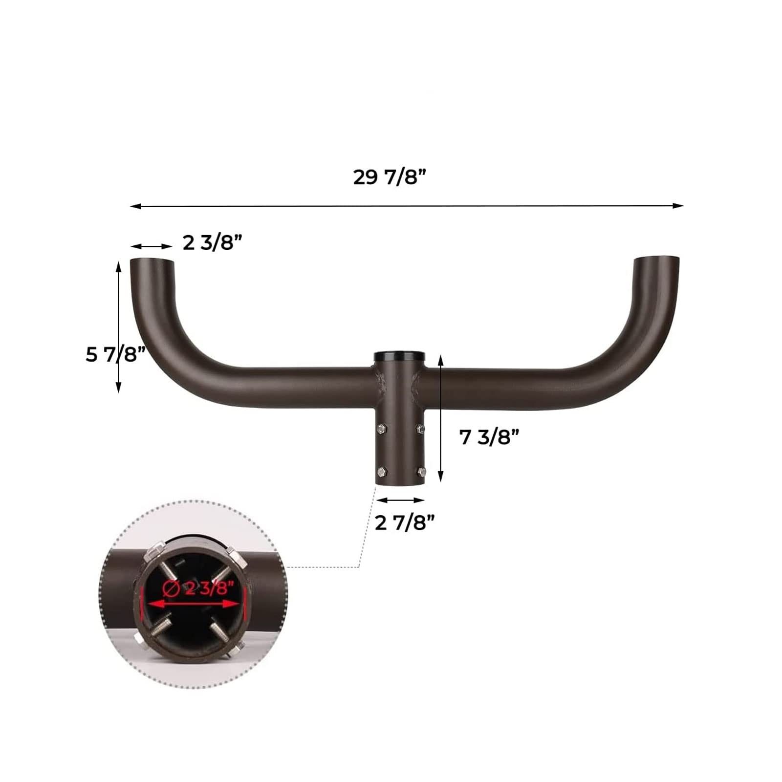 Bullhorn Tenon Adapter Bracket for 2 Lighting Fixtures with 2-3/8