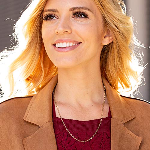 LIFETIME JEWELRY 2.5mm Italian Figaro Chain Necklace 24k Real Gold Plated2