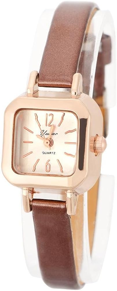 Reloj de Cuarzo Reloj de Pulsera de Moda de 7 Colores con Correa de PU y Caja de Metal Cuadrada