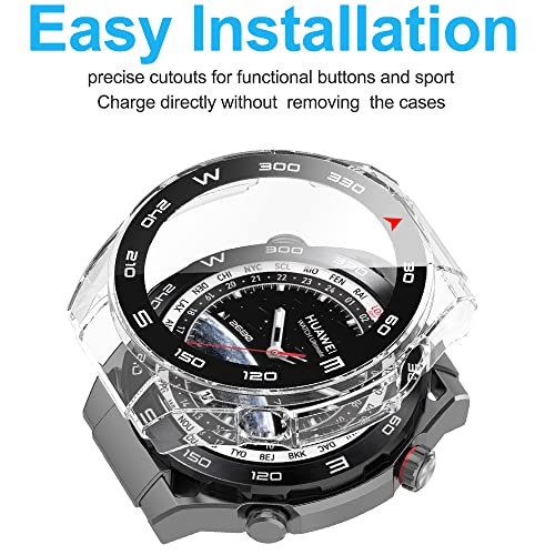 Msiall Tempered Glass Screen Protector Protective Case Compatible with Huawei Watch Ultimate - Image 2