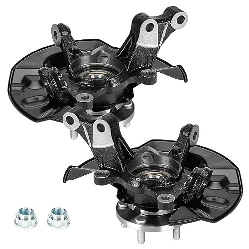 Image of 2 Front Steering Knuckles Wheel Bearing Hub Assembly for Toyota Corolla Sedan 1.8L FWD 2003-2008, Left Driver and Right Passenger Side, With ABS, 698-389, 698-388, 698389, 698388, LK029, LK030