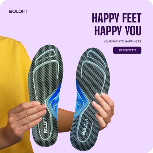 Image of Boldfit Arch Support For Flat Feet Silicone Insole for Shoes Men & Women Flat Foot Correction insoles Orthopedic Gel Flat Feet Arch Support Insole, Plantar Fasciitis Support Trim to Fit UK 6-8 1Pair