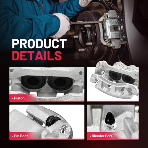 Image of BDFHYK 18-B4929A 18-B4928A Front Disc Brake Caliper Assembly Compatible with Ford Mustang 2005-2010 /2012-2014 4.6L V8 /3.7L V6, GAS 2pcs