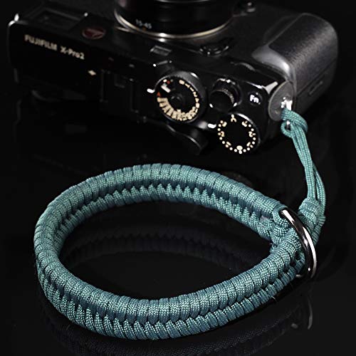 Image of Paracord Camera Wrist Strap Lanyard-Quick Release for DSLR Mirrorless | Turquoise Adjustable wrist size,High-strength paracord material,lightweight 1.16oz,secure metal clasp,Fits Canon Nikon Sony