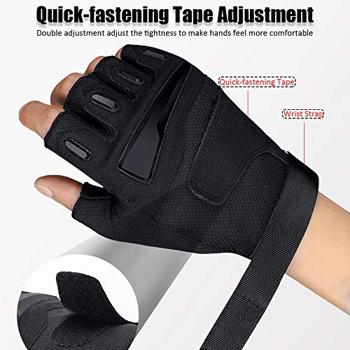 Luvas Esportivas, Andoer Luvas sem dedos Luvas esportivas antiderrapantes ajustáveis ​​de meio dedo