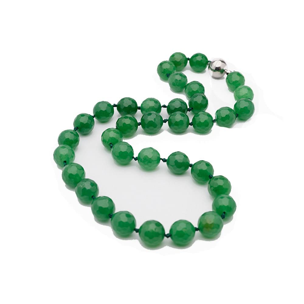 VN Jewelry Women's Gemstone Necklace - Handmade 12mm Natural Gemstone Necklace For Women Magnetic Clasp