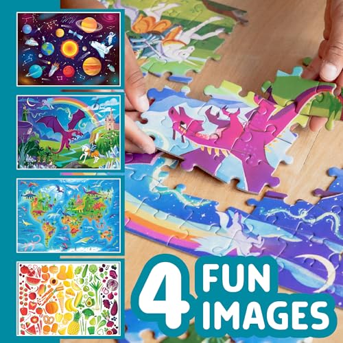Chuckle & Roar - Set de 4 Puzzles para Niños 6+ con 100 a 200 Piezas, Temas Educativos y Piezas Grandes miniatura 5