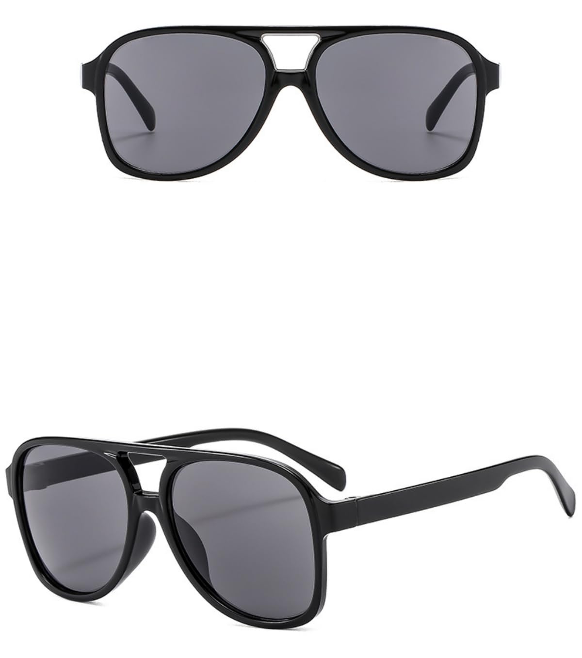 Vintage Piloten-Sonnenbrille für Frauen und Männer, 70er Jahre Gläser, übergroße gelbe Gläser, Retro-Stil
