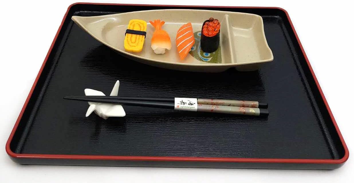 JapanBargain 2347, Lot de 6 assiettes de service japonaises pour sashimi, apéritif, plats à frites et trempettes, 25,4 cm, vert