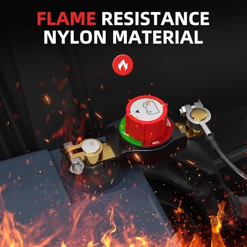 Image of Joinfworld Top Post Battery Disconnect Switch 12V-48V Battery Kill Switch Negative On /Off Battery Switch for Cars, Vehicles, RVs and Boats
