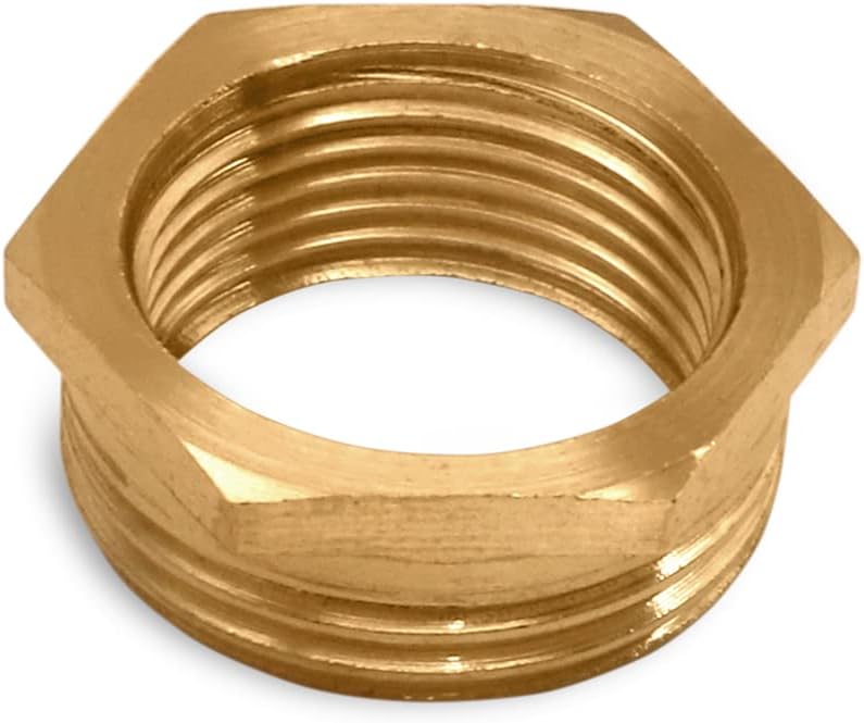 Brass Bushing 1" Male x 3/4" Female Threaded Brass Reducer Bushing Lead-Free Pipe Fittings 1 inch x 0.75 inch