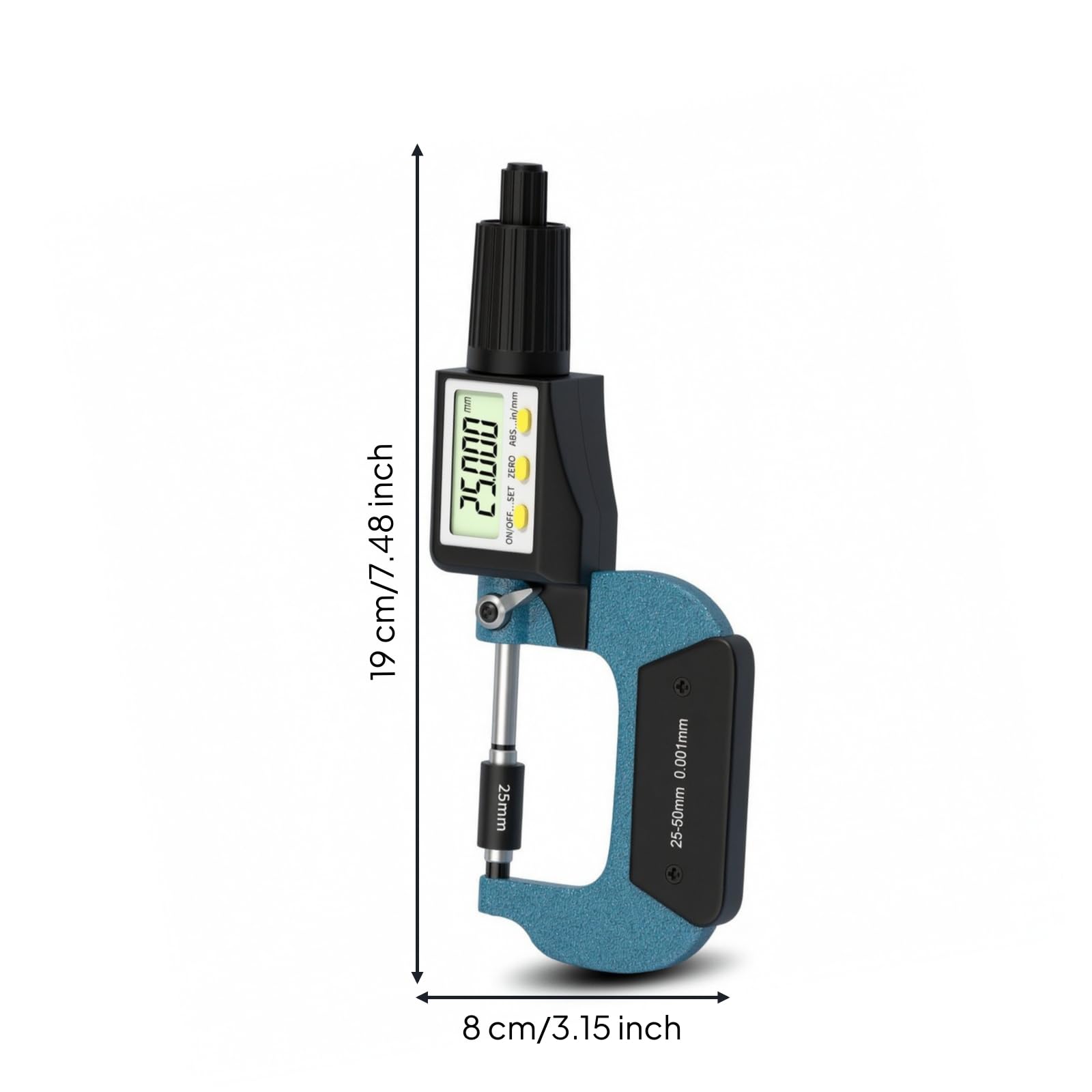 Micromètre Numérique Jauge Étrier Électronique Outil de Mesure Digitale Instrument de Précision Affichage Digital Clair Pression de Mesure Répétable, 25-50 Mm
