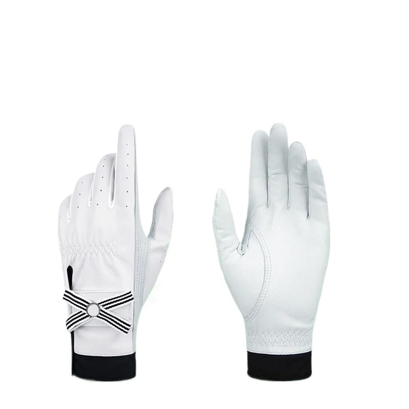 Damen-Golfhandschuhe aus Lammfell | Offene Finger-Fäustlinge aus Lammfell mit Markierungsgriff for den Golfsport