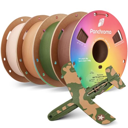 Image of Polymaker Panchroma Matte PLA 3D Printer Filament Bundle 4kg, 1.75mm | High Speed 3D Printing Filament Fits for Most FDM Printers, Army Beige*1+Army Dark Green*1+Earth Brown*1+Wood Brown*1